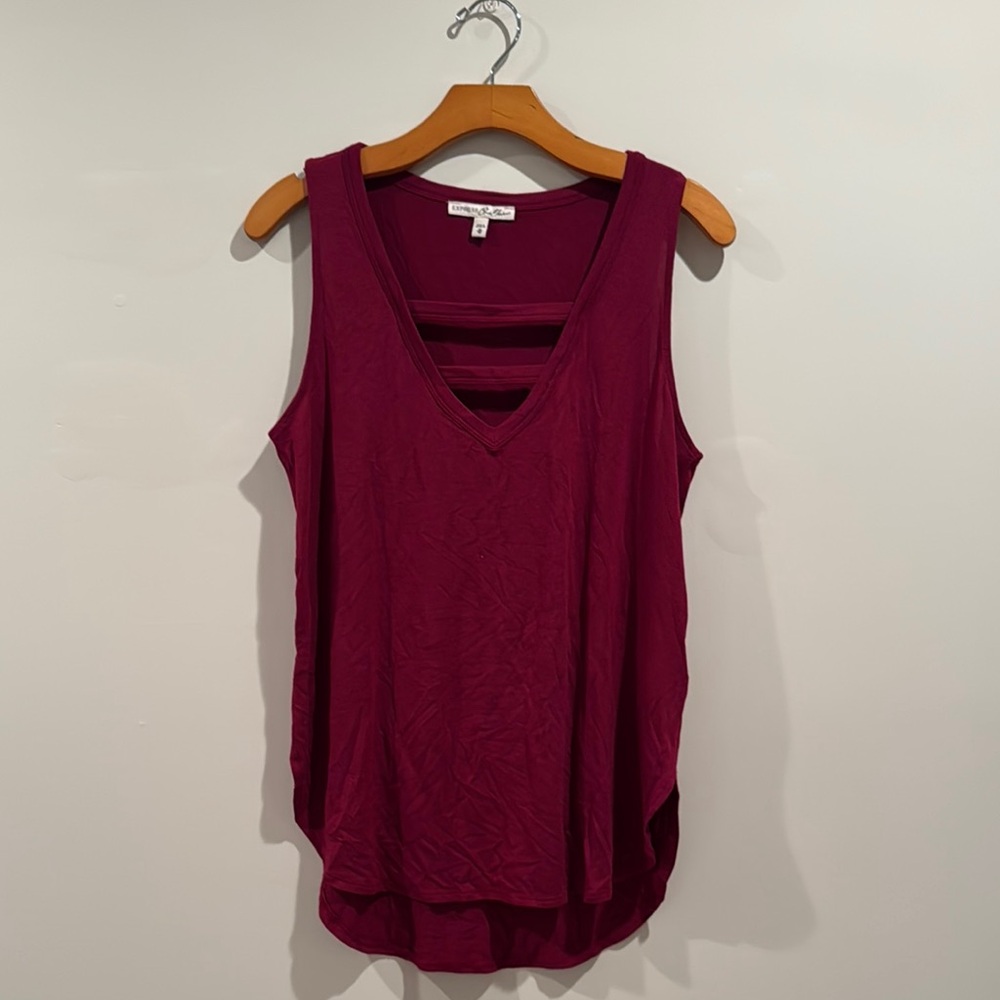 Express Red Cut Out Tank Top